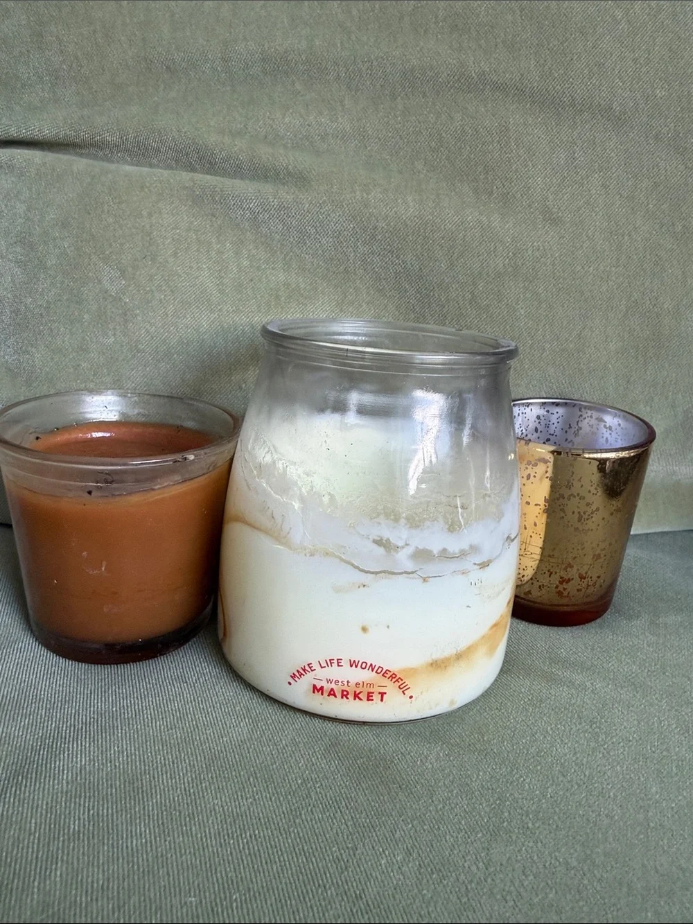 🗽Assorted Candles -West Elm Market Cream Marble Glass Candle Jar